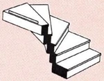 Plastruct 90943 57/64" X 1" 9/64" Custom Left Turn Staircase. Fixed Price $6.99.