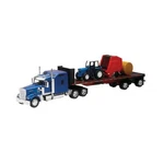 New-ray Toys Kenworth W900 Flatbed With Farm Tractor And Haybale SS-10353E. Fixed Price $40.61.