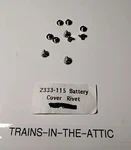 Lionel Battery Cover Rivets 2333-115 Pack Of (10). Fixed Price $8.00.
