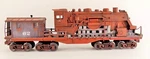 Lionel Flat Car Work Locomotive Custom Double Truck 13 1/2" Load. Fixed Price $395.00.