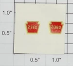 Lionel 2360-8 Boiler Front Keystone "2360" Water Soluble Decals (pair Of 2) (10). Fixed Price $20.00.