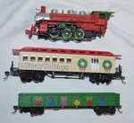 Vintage Scale Bachmann Christmas Holiday Train Locomotive Engine & Car Lot. Fixed Price $39.95.