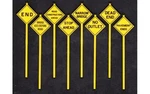 Tichy 2077 Warning Signs Written (set Of 8). Fixed Price $5.69.