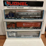 Lot 3 Vintage 1990'S Lionel Gauge Tractor Trailers. Fixed Price $49.99.