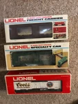 New Lionel Cars 6-9308 AQUARIUM/6-9349 Gold BULLION/6-9866 Coors Reefer. Fixed Price $250.00.