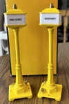 Mth Railking 57 MT-1028 Yellow Metal 1930S Styling 7.75" Street Lamp Post Set. Fixed Price $29.99.