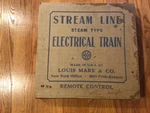 Louis Marx & Company Stream Line Steam Type Electric Train #25000/12. Fixed Price $350.00.