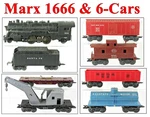 Marx 1666 Steam Loco & Assorted Cars /35/. Fixed Price $75.00.