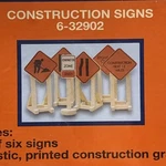Lionel 6-32902 Construction Signs (set Of 6) New Box Gauge Org/blk Warnings. Fixed Price $9.75.