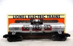 Lionel 6-19602 Johnson Single Dome Tank Car O-gauge. Fixed Price $29.99.