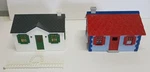 Plasticville Usa 1629-100 Bunglow And Cape Code House, Assembled Painted. Fixed Price $19.75.