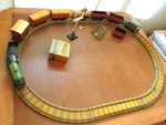 (o) Hornby Meccano, Chad Valley, Gauge, Clockwork Train Set + Extras, England. Fixed Price $124.00.