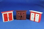 Plasticville O-O27 #SA-9 3 Original Vintage Outhouses Excellent. Fixed Price $42.00.