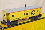 Rail King 30-7713 Chessie Bay Window Lighted Caboose #C-3027, O-scale, Orig Box. Fixed Price $23.98.