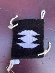 Miniature Navajo Rug Small Black White 3 X2.5 Textile Native M62. Fixed Price $59.00.