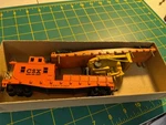 Lot Of 2 Ho Csx Orange Athearn Work Train Cars Flatcar W/bulldozer, Boom. Fixed Price $30.00.