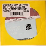 Tichy Train Group #10305O Soo Line 40' Steel Boxcar Decal. Fixed Price $5.40.