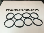 Lionel Steam Traction Tire 1" Id 8 Ea. Will Not Fit Berkshire Engines. Fixed Price $12.95.