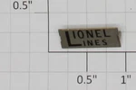 420-3 Nickel "lionel Lines" Nameplate W/tabs (10). Fixed Price $30.00.