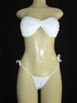 San Lorenzo Bikini Set Size Bandeau Twist Top & Cheeky Bottom Tie Side White. Fixed Price $33.24.