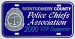 Vintage Montgomery County Pa Police Chiefs Association Booster License Plate. Fixed Price $19.95.