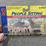 Vintage Life Like Trains Ho Scale Hand Painted Six People Sitting & Bench #1186. Fixed Price $13.00.