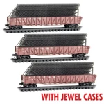 Micro Trains Scale Atsf W/ Car Frame (3 Pack) With Jewel Case 98302242. Fixed Price $88.46.