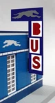Miller Engineering 5881 Greyhound Bus Station Animated Vertical Sign - New. Fixed Price $54.95.