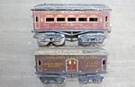 Ives Railway Lines Gauge Passenger 60 Baggage 62 Parlor Brown Maroon Cars B2. Fixed Price $40.00.