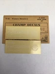 Champ Decals Gauge N-60: Western Maryland Wm Road Name Set White. Fixed Price $9.99.