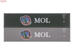 Dapol *40FT Container Set (2) Mol Weathered Oo Gauge. Fixed Price $21.80.