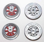 255WS-R, Lionel Wheel Set For 255, 260 & 263 Loco, Red Spoke, Of 4. Fixed Price $40.00.