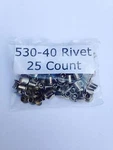 25 Lionel 530-40 Rivets For Lamp Bracket Gp 7 & 9 Total. Fixed Price $9.00.
