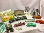 Marx 47 Pc. Train Lot - 666 Engine, 5 Cars, Track, Transformer, Station, & More. Fixed Price $125.00.