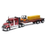 New Ray Toys International Lonestar Flatbed Trailer,with Hay Bales And Forklift. Fixed Price $63.97.