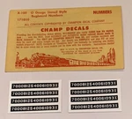 Champ Decal-bugboard Numbers-wht Stencil On Black Background #X-100. Fixed Price $5.50.