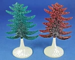 O/s Plasticville #CT-6 2 -translucent Evergreen Trees Red & Htf. Fixed Price $235.00.