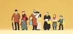 Preiser Ho Scale Model Figure/people Set 1900S Christmas Fair Figures 6-PACK. Fixed Price $16.99.