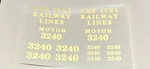 Ives Std Gauge 3240 Loco Motor (not Included) Metallic Gold Water Decals Look!. Fixed Price $11.00.
