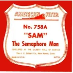 Box Label 758A Sam The Semaphore Man For American Flyer Gauge Trains. Fixed Price $12.99.
