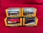 Scale Bachmann Plasticville Lot Of 4 Built Kits Bank, Factory, Depot, Bridge. Fixed Price $100.00.