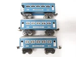 Lionel 609, 611 Pullmans Blue, Silver Prewar Gauge X8154. Fixed Price $129.00.