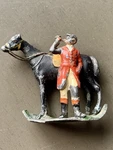 Vintage Barclay Manoil Lead Fox Hunt Figure Horse Rider Red Coat 1930S Toy. Fixed Price $19.99.