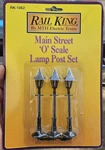#3 Mth Rail King RK-1062 Main Street O-scale Lamp Post Set Of Nip. Fixed Price $21.74.
