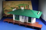 Plasticville - #RS8 Railroad Passenger Station Complete Cracked Platform Box. Fixed Price $18.75.