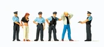 Preiser Kg 1/87 Ho Scale Police Officers Arresting Female & (6 Figures). Fixed Price $29.25.