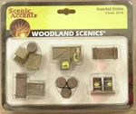 Scale Crates Woodland Scenics Scenery Items # 2739. Fixed Price $24.99.