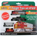 New Kato F7 Freight Train (5) Car Set Dcc Onboard Santa Fe Scale. Fixed Price $234.99.
