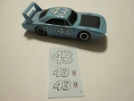 Tyco Pro #43 Light Blue Superbird Decal Set 1/64 Scale Afx Aurora Auto World. Fixed Price $6.99.