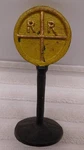 Vintage Cast Iron O-gauge Arcade Model Railroad Crossing 4" Tall Sign. Fixed Price $22.99.